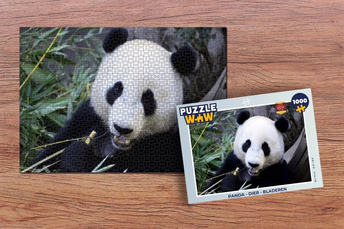 PuzzleWow Puzzel Panda Legpuzzel 1000 Stuks - Multicolor