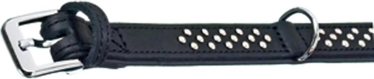Flamingo Atlanta Halsband Honden - Zwart L 41-50cm