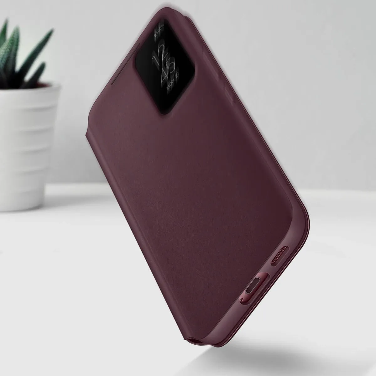 Samsung Clear View Cover EF-ZS906CEEGEW - Galaxy S22 Plus - Burgundy