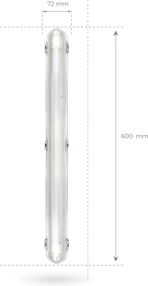Ledvion LED TL Armatuur 60cm 7W 6500K - Grijs