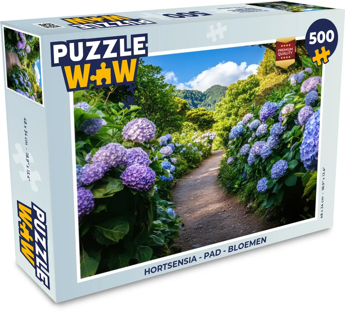 PuzzleWow Hortensia Pad Legpuzzel 500 Stuks