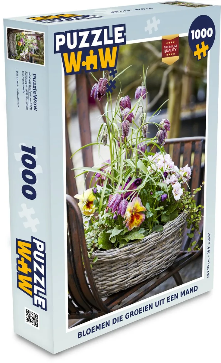 PuzzleWow Bloemen Mand Legpuzzel 1000 Stuks