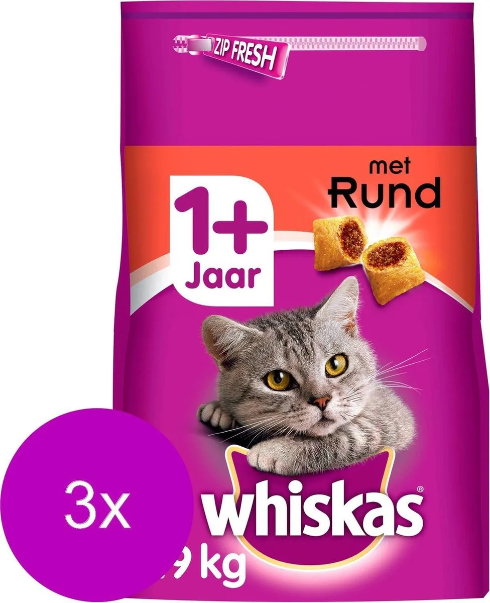 Whiskas Adult Rund Brokjes 3x1.9kg