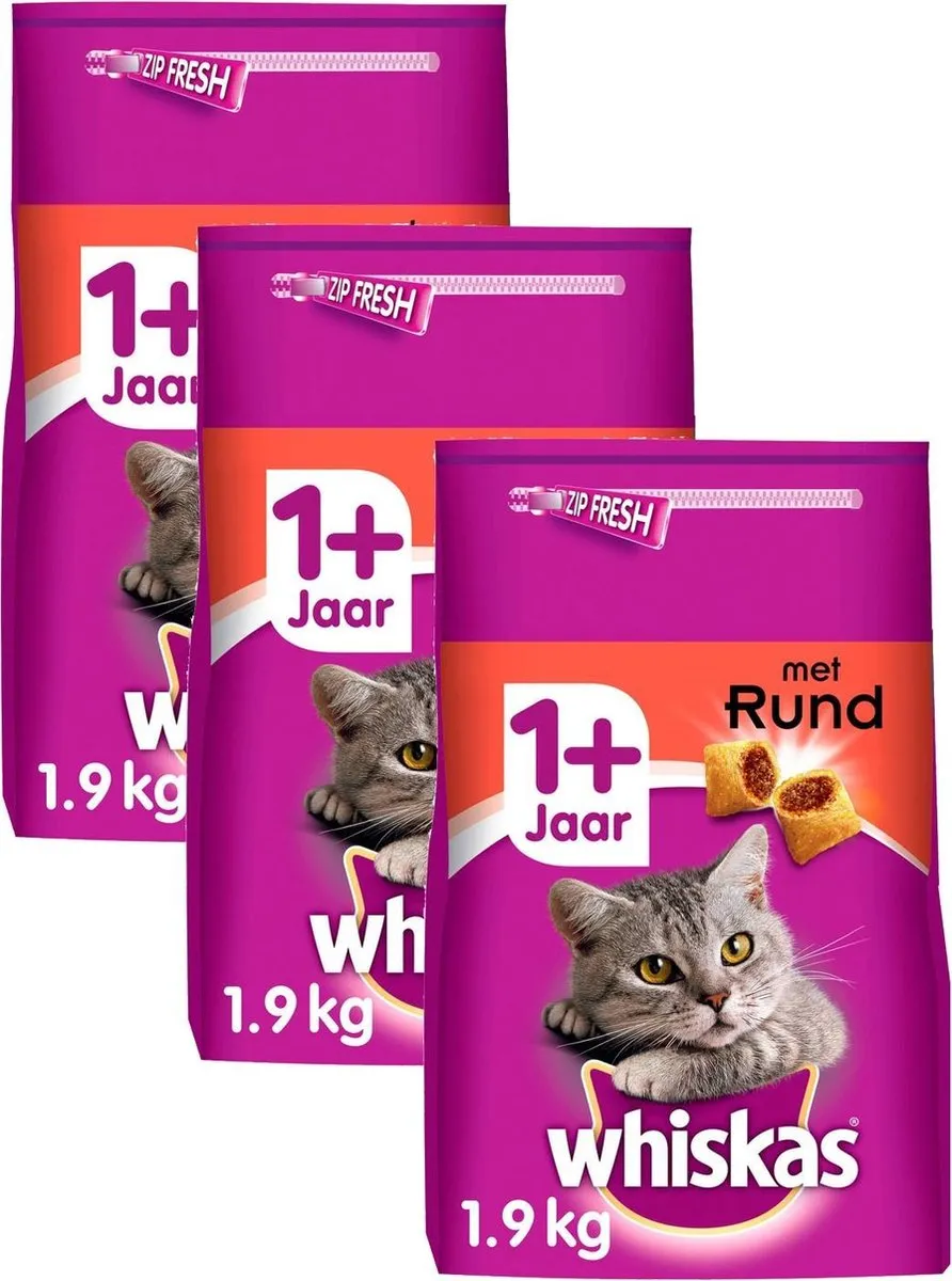 Whiskas Adult Rund Brokjes 3x1.9kg