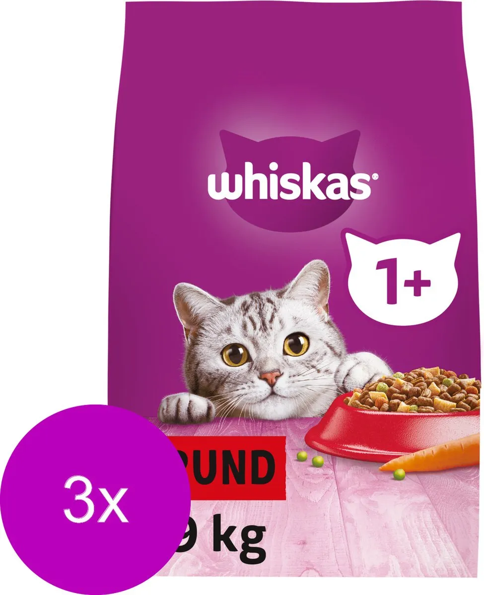 Whiskas Adult Rund Brokjes 3x1.9kg