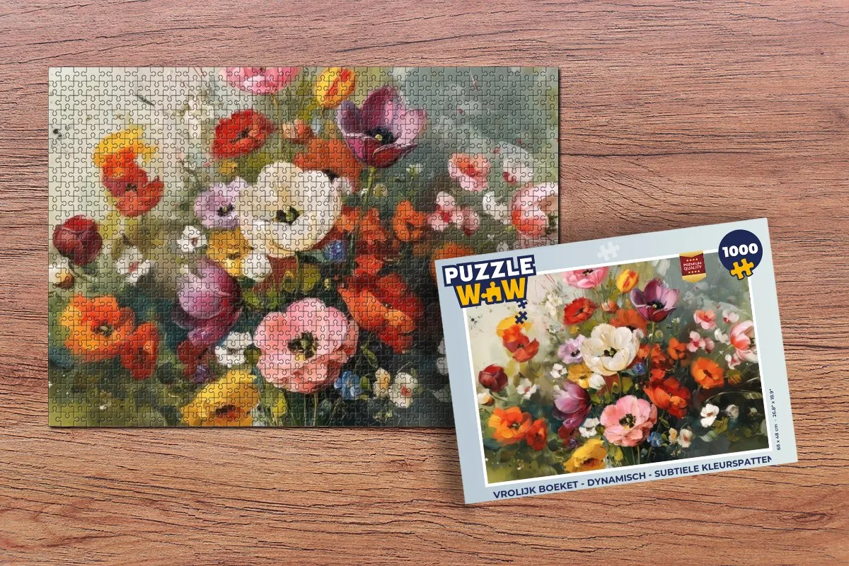 PuzzleWow Vrolijk Boeket Legpuzzel 1000 Stuks - Bloemen