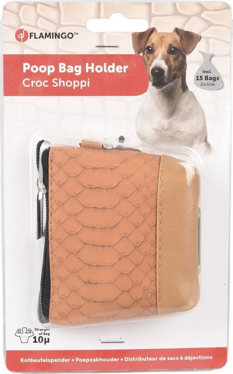Flamingo Croc Shoppi Poepzakhouder - Bruin
