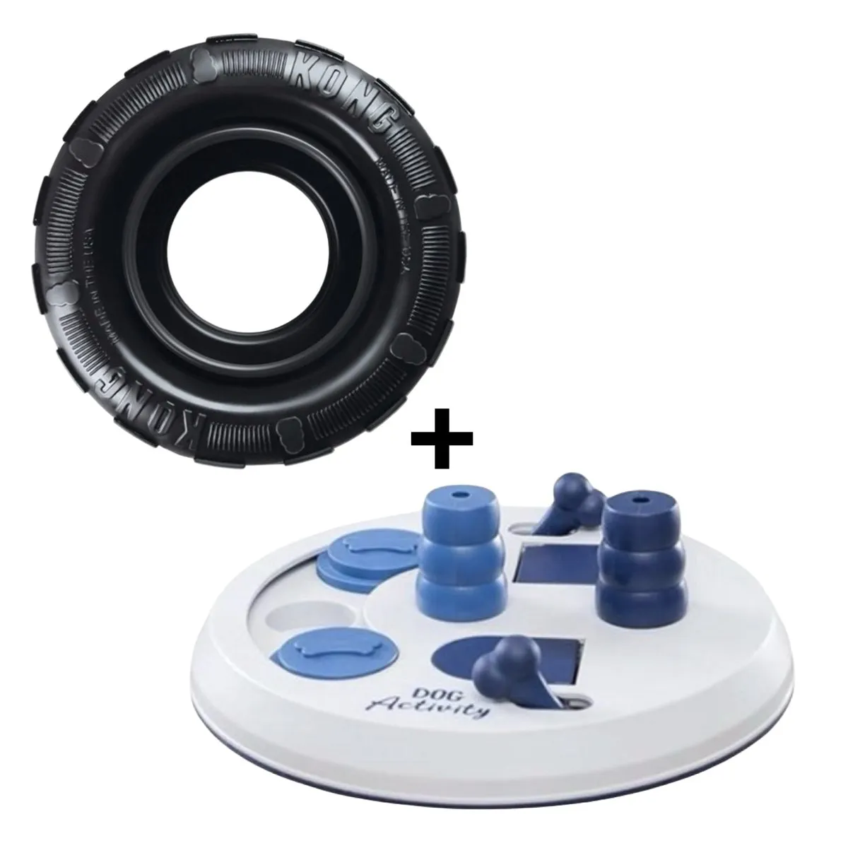KONG Trixie Dog Activity Flip Board + Traxx - Zwart/Blauw