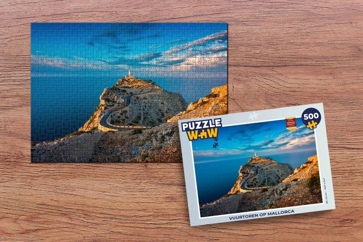 PuzzleWow Vuurtoren op Mallorca Legpuzzel 500 Stuks - Multicolor