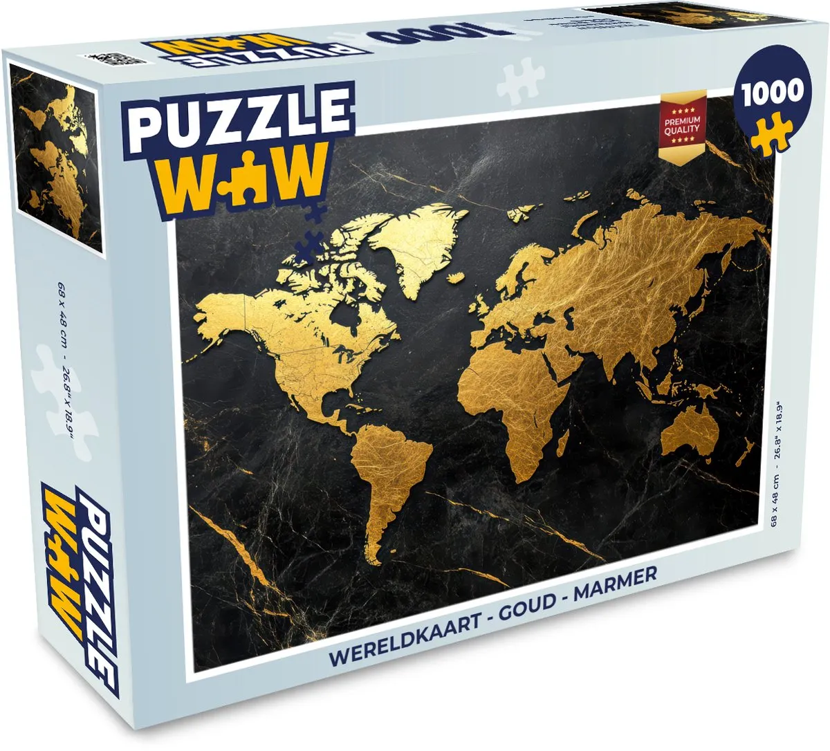 PuzzleWow Wereldkaart Puzzel 1000 Stuks