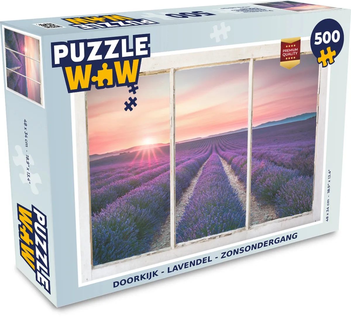 PuzzleWow Doorkijk Lavendel Zonsondergang Legpuzzel 500 Stuks