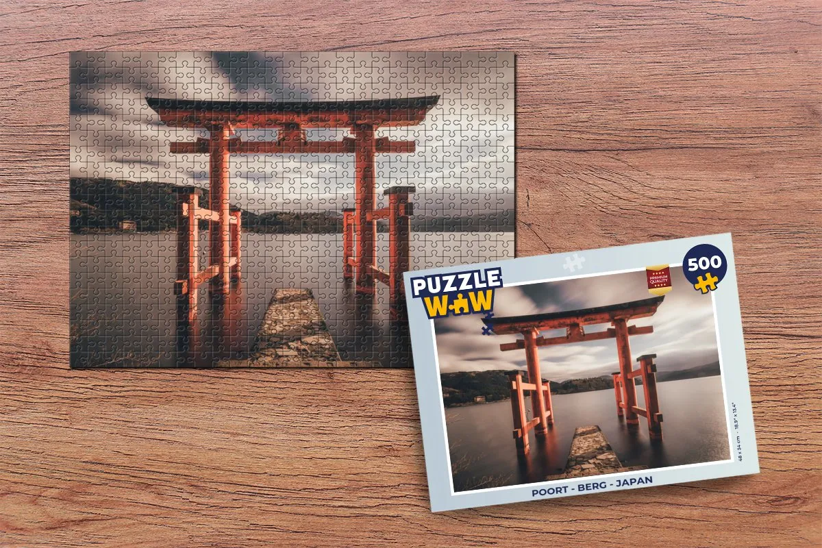 PuzzleWow Poort Berg Japan Legpuzzel 500 Stuks - Multicolor