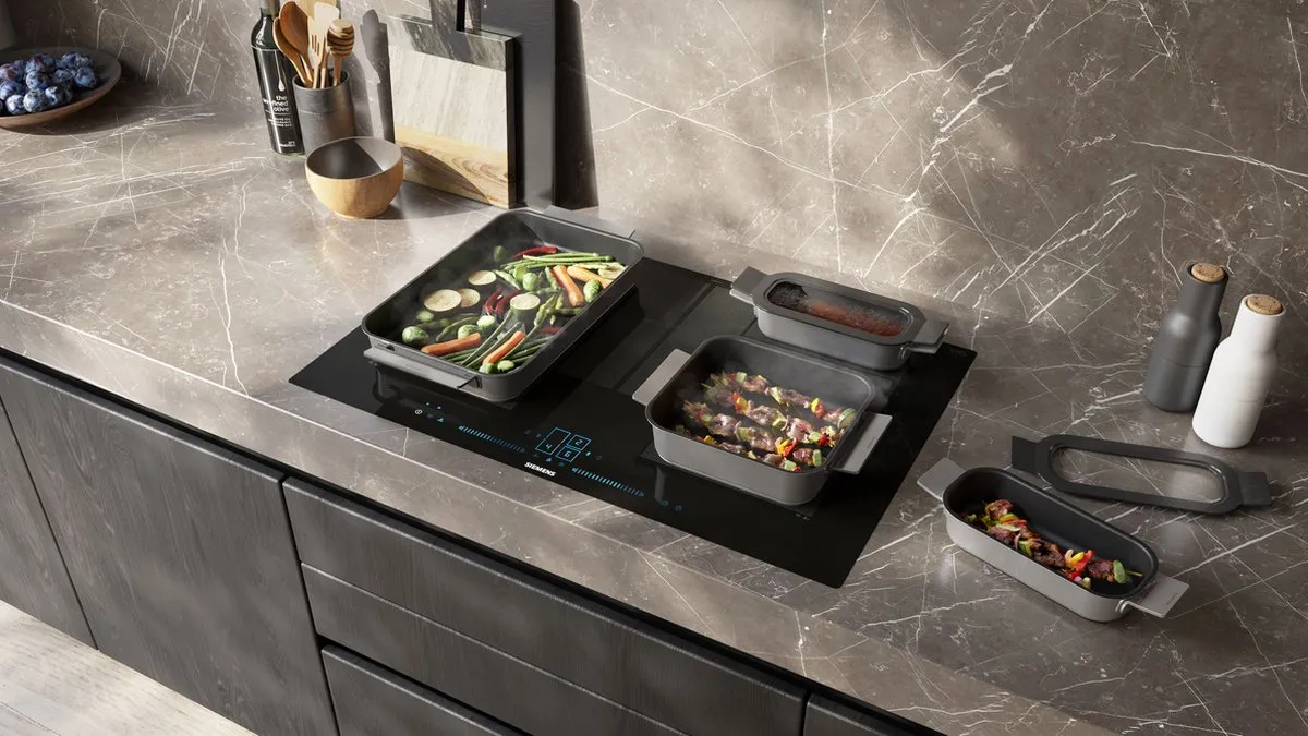 Siemens HZ9FF030 Flex Pannenset Inductie - 4-delig - Grijs
