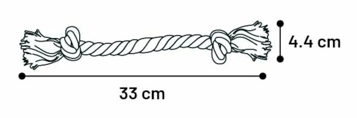 Flamingo Hondenspeelgoed Touw met 2 Knopen 33cm - Bruin - afbeelding 2 van 3