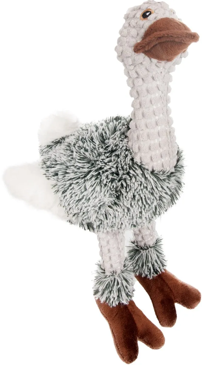 Flamingo Knuffel Emoe Hondenspeelgoed 30cm - Grijs
