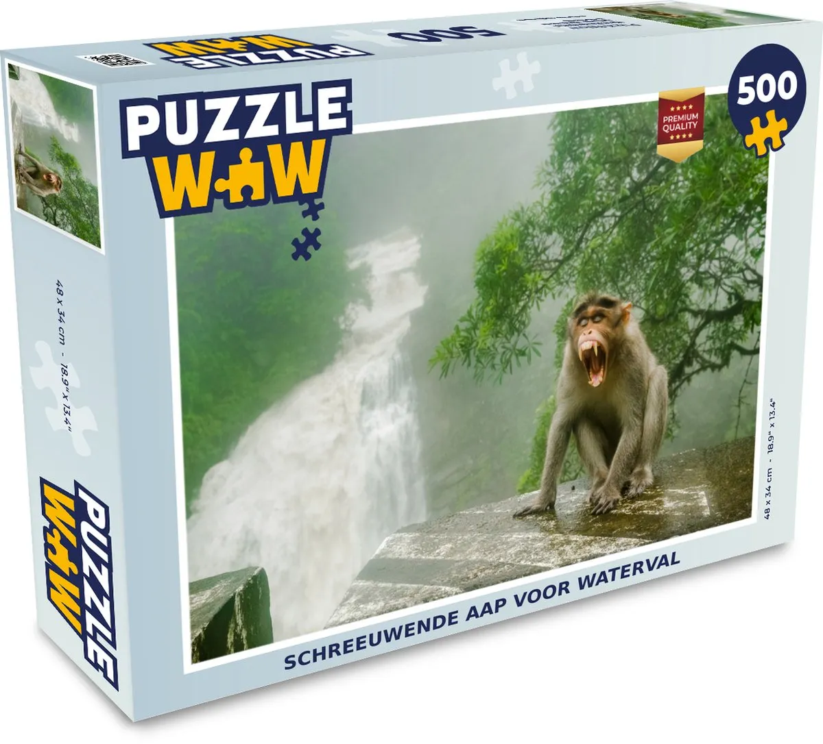 PuzzleWow Schreeuwende Aap Legpuzzel 500 Stuks