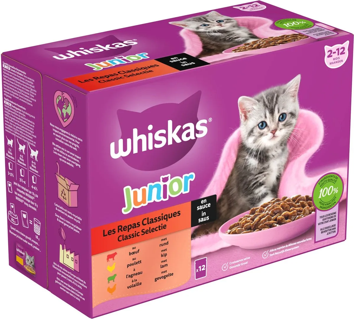 Whiskas Junior Classic Selectie in Saus 48x85g