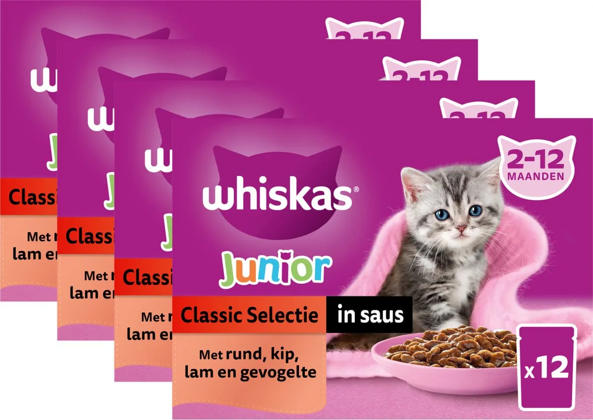 Whiskas Junior Classic Selectie in Saus 48x85g
