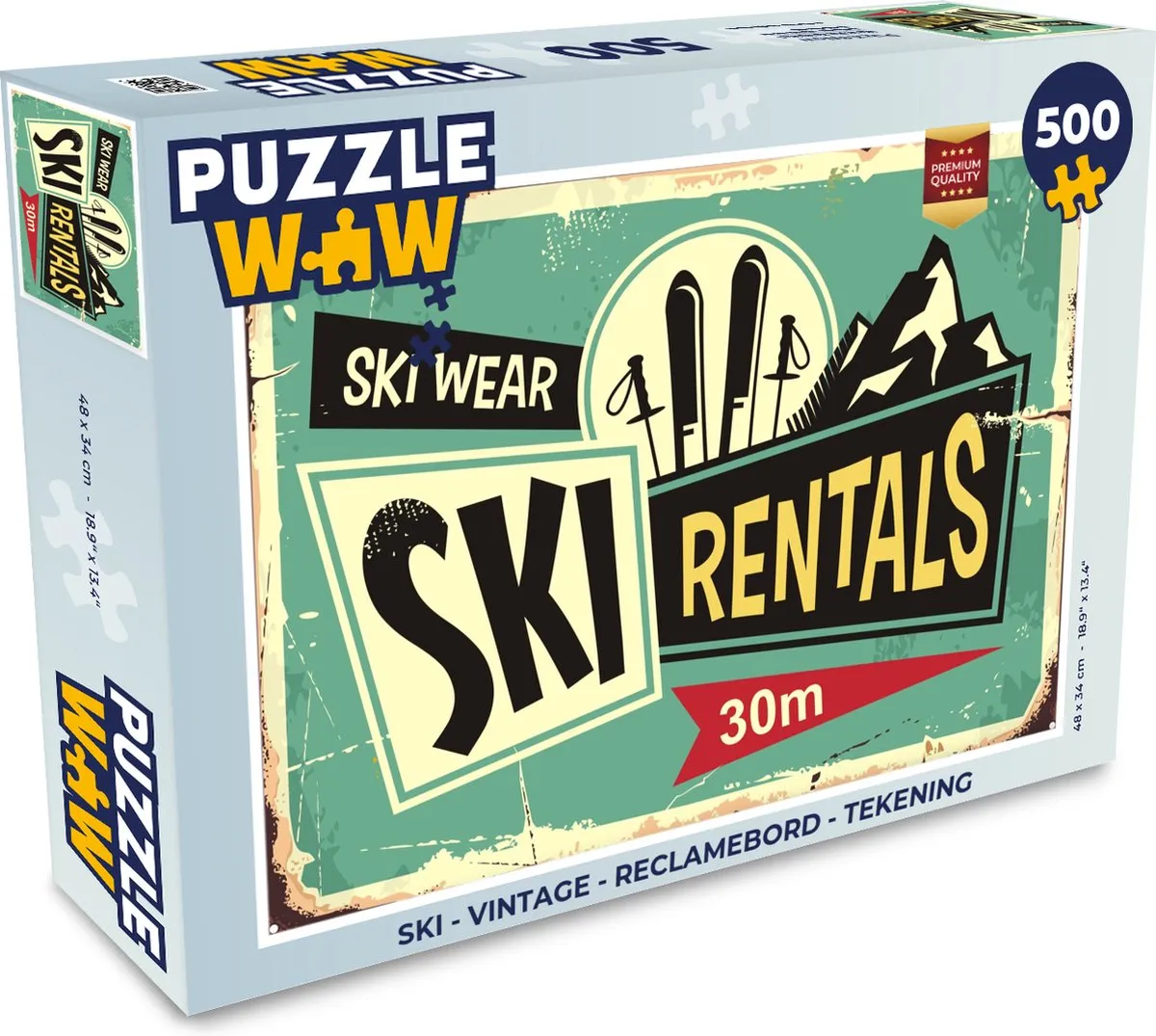 PuzzleWow Vintage Reclamebord Legpuzzel 500 Stuks