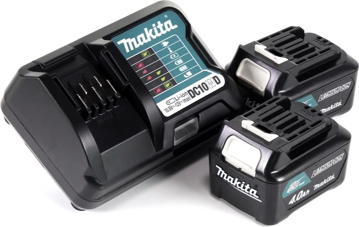 Makita Power Source Kit 12V - 2x BL1041B 4,0Ah + DC10WD Oplader