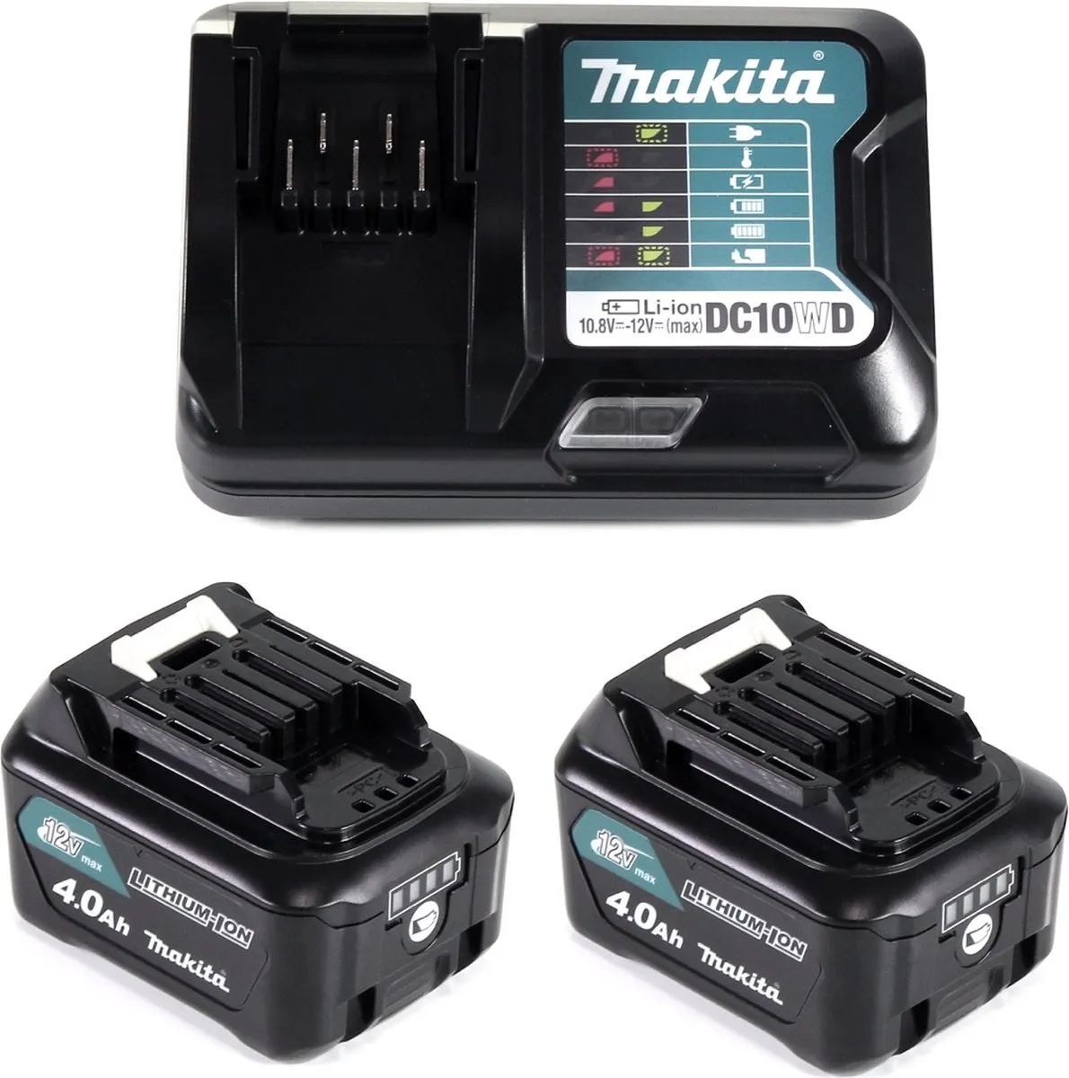 Makita Power Source Kit 12V - 2x BL1041B 4,0Ah + DC10WD Oplader