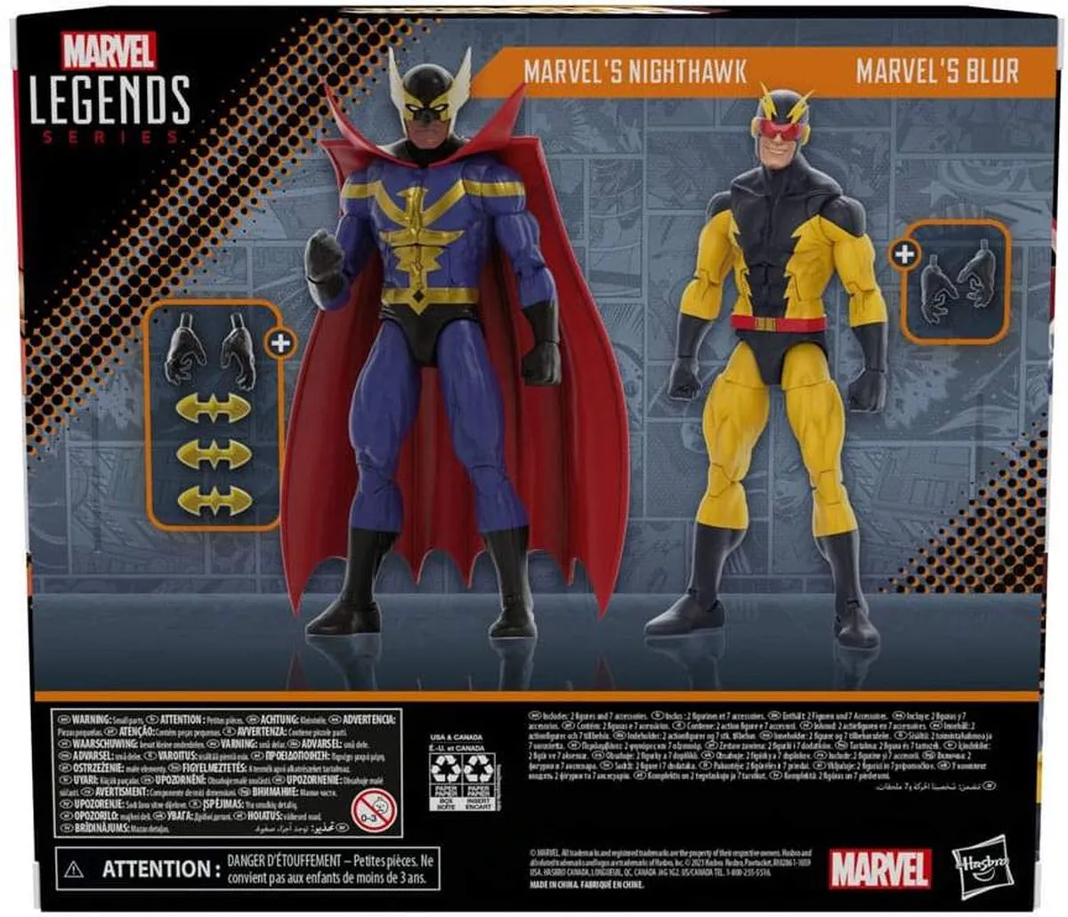 Marvel Legends Nighthawk & Blur Actiefiguren 2-pack - 15cm Multicolor