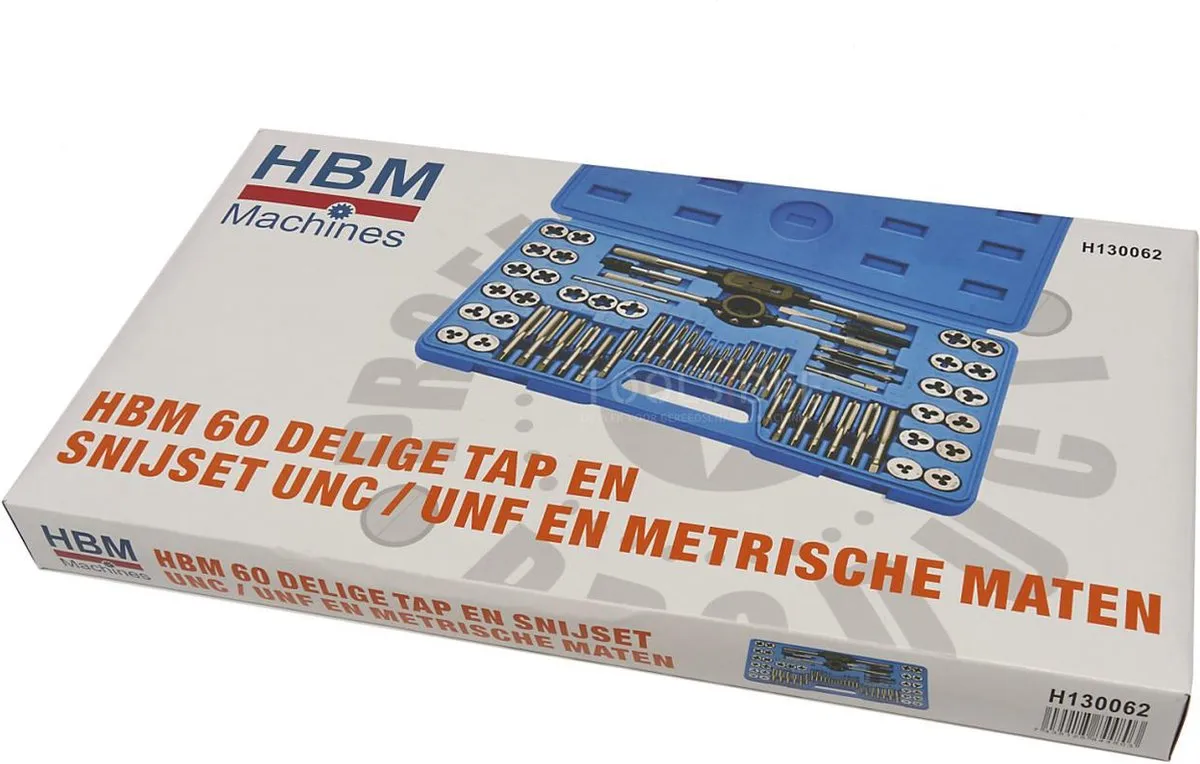 HBM Machines Tap en Snijset 60-delig - UNC/UNF/Metrisch