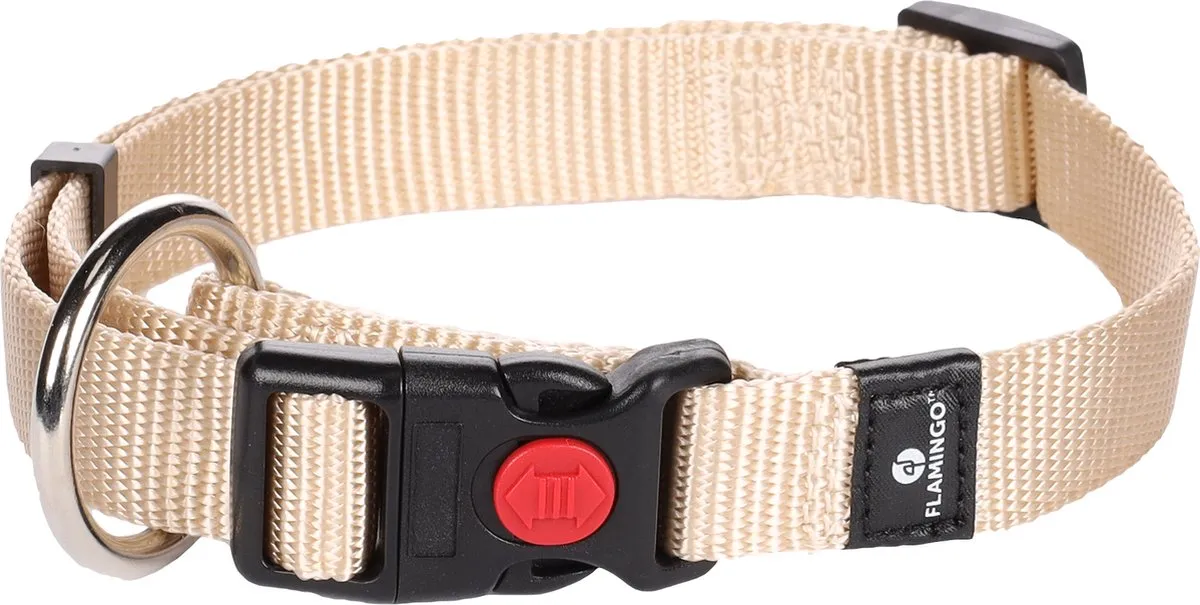 Flamingo Ziggi Halsband - Beige - M 40-55cm