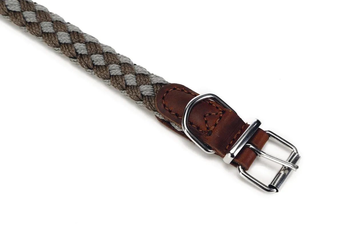 Beeztees Korda Halsband Hond - Grijs/Lichtgrijs - 33-39cm