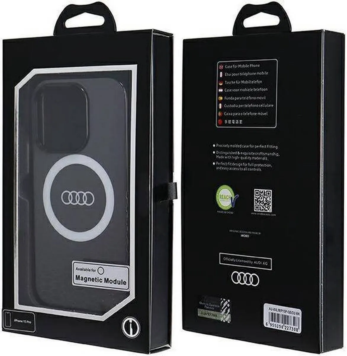 Audi IML Big Logo Back Case - iPhone 15 Pro - Zwart