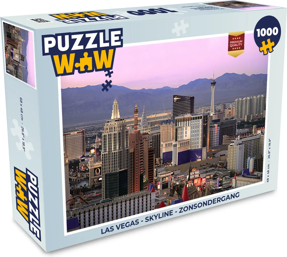 PuzzleWow Las Vegas Skyline Zonsondergang Legpuzzel 1000 Stuks