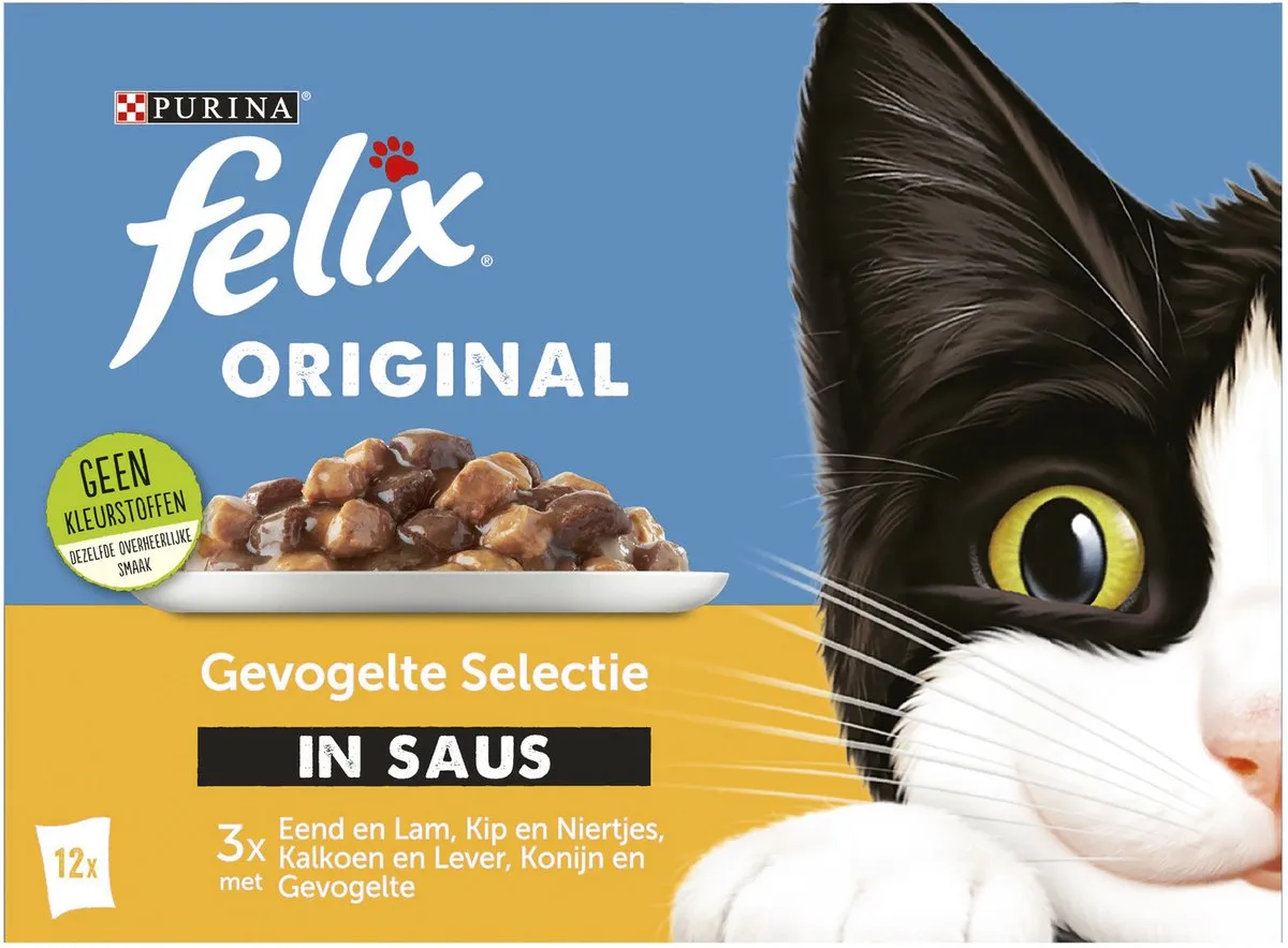 Felix Original Gevogelte Selectie in Saus 12x85g