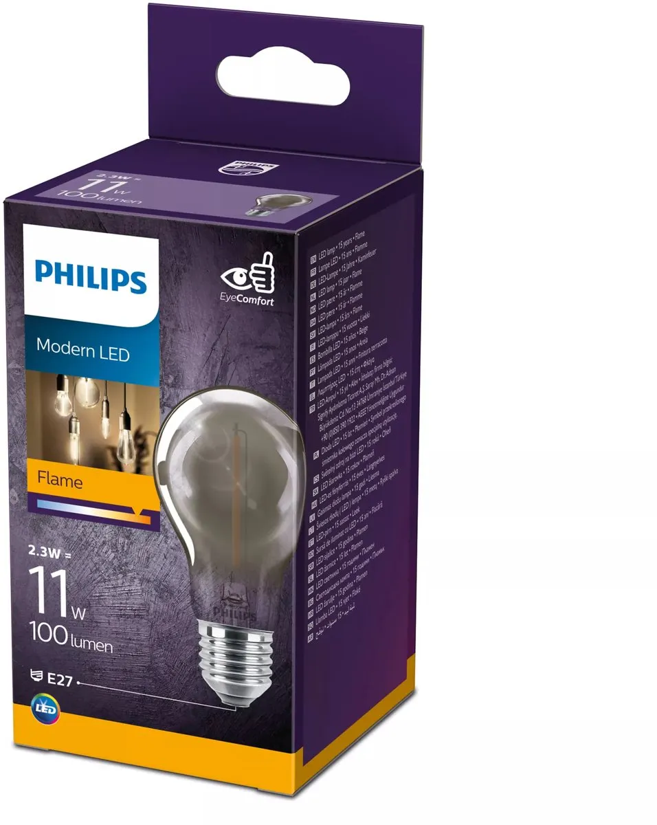 Philips LED Rookglas E27 15W - Warmwit