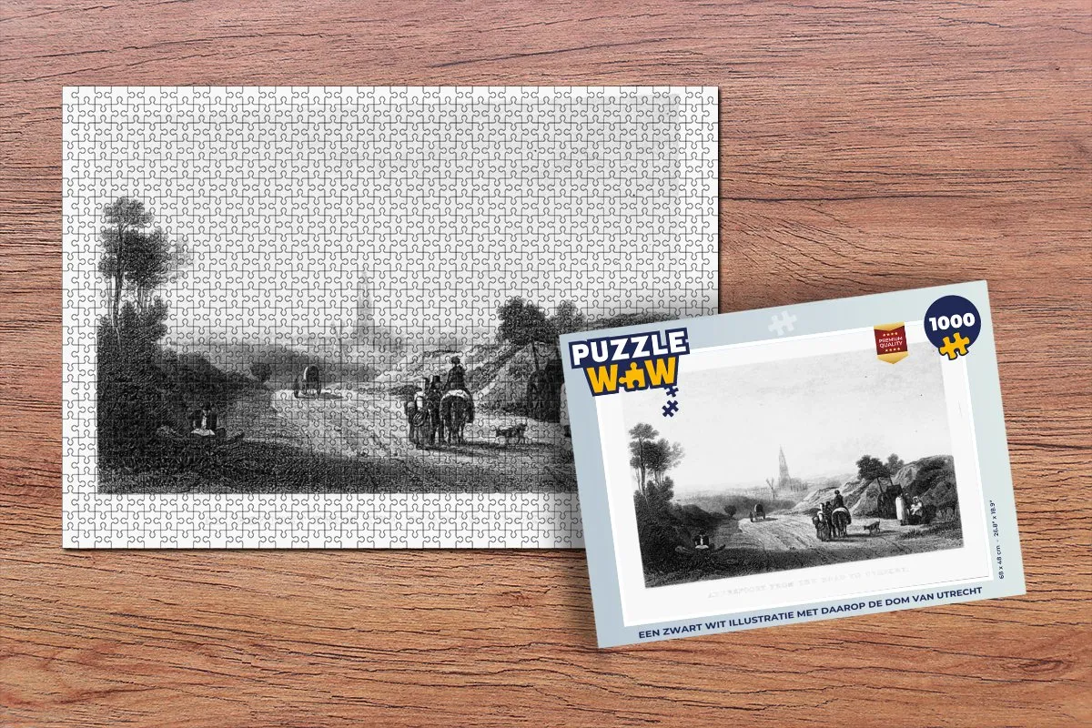 PuzzleWow Utrecht Dom Legpuzzel 1000 Stuks - Multicolor