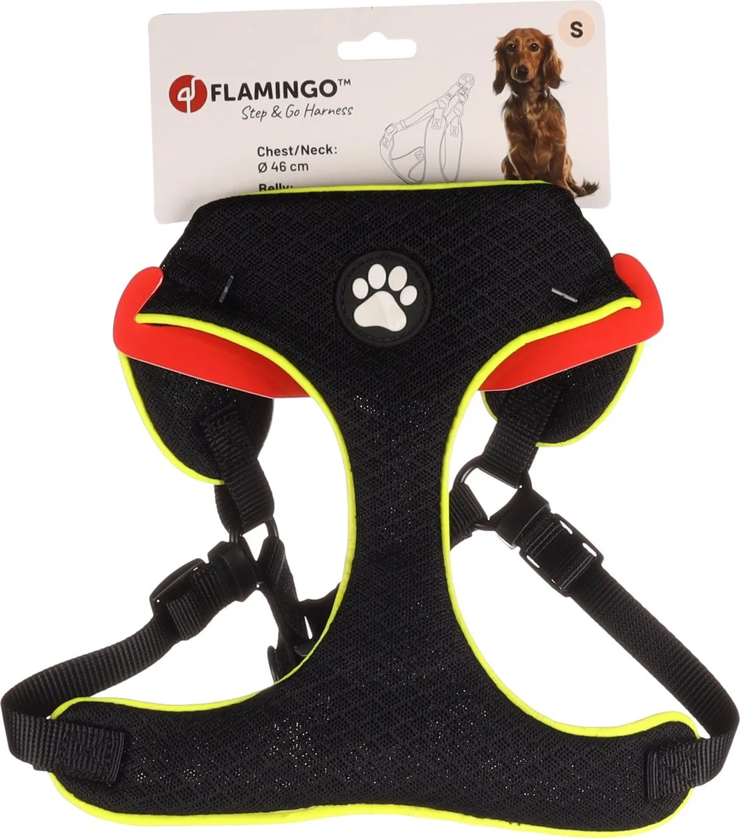 Flamingo Step&Go Tasha Hondenharnas - Maat S - Zwart