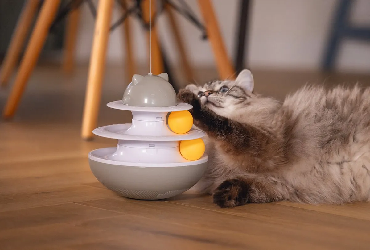 Beeztees Sapi Interactief Kattenspeelgoed - Grijs - afbeelding 6 van 6