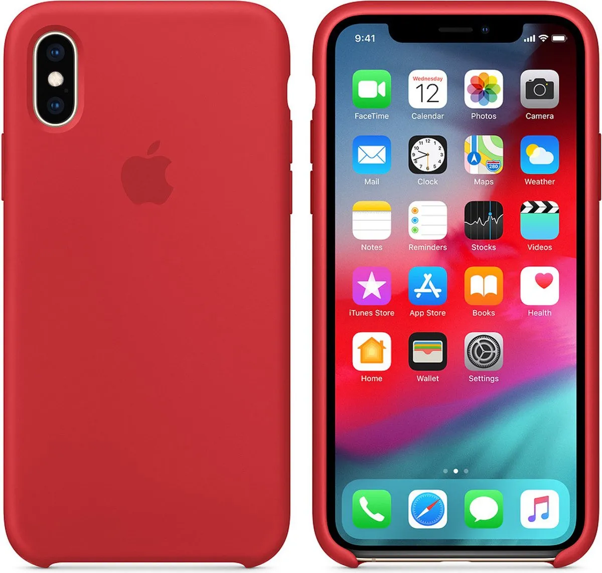 Apple Siliconen Back Cover MRWC2ZM/A iPhone XS - Rood