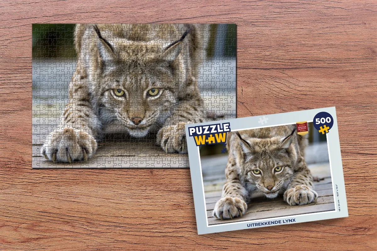 PuzzleWow Uitrekkende Lynx Legpuzzel 500 Stuks - Multicolor