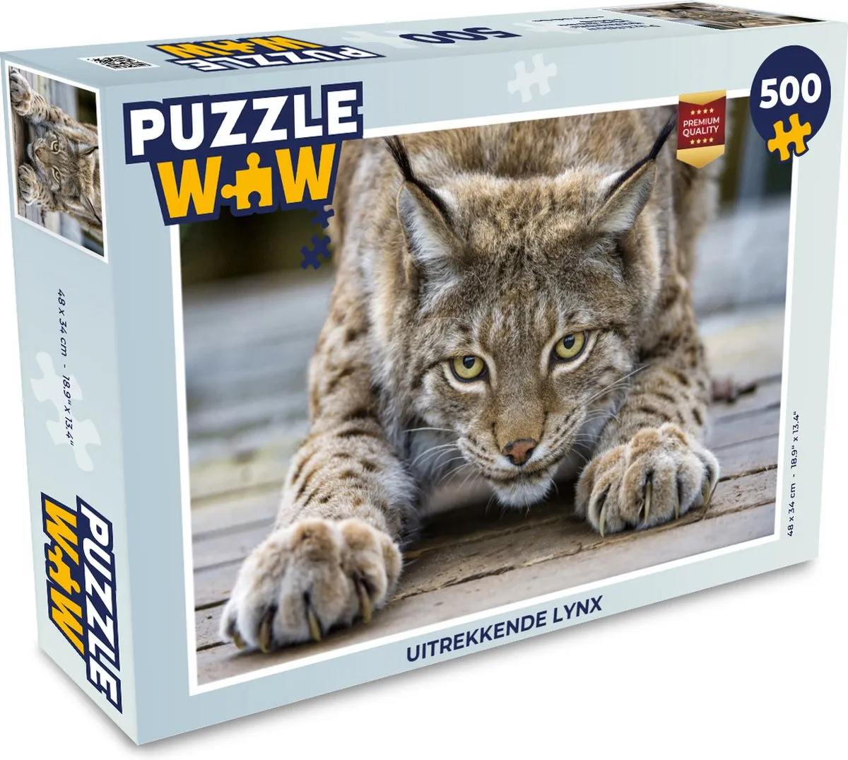 PuzzleWow Uitrekkende Lynx Legpuzzel 500 Stuks