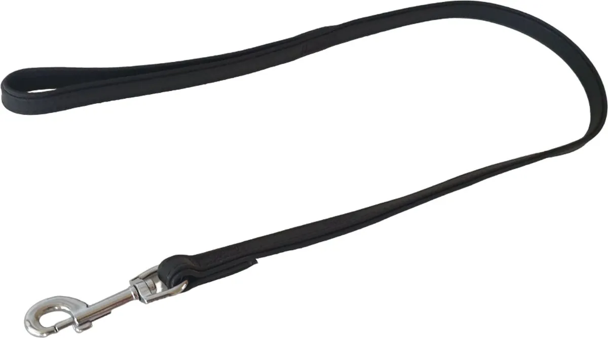 Beeztees Vintage Hondenriem - Zwart Leder 100cm x 18mm