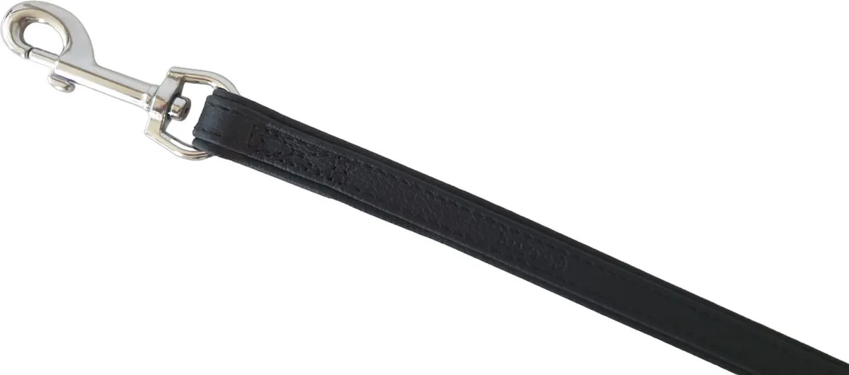 Beeztees Vintage Hondenriem - Zwart Leder 100cm x 18mm
