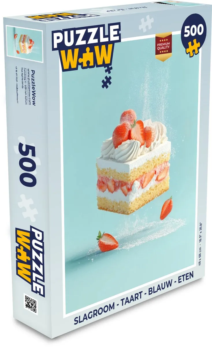 PuzzleWow Slagroom Taart Legpuzzel 500 Stuks