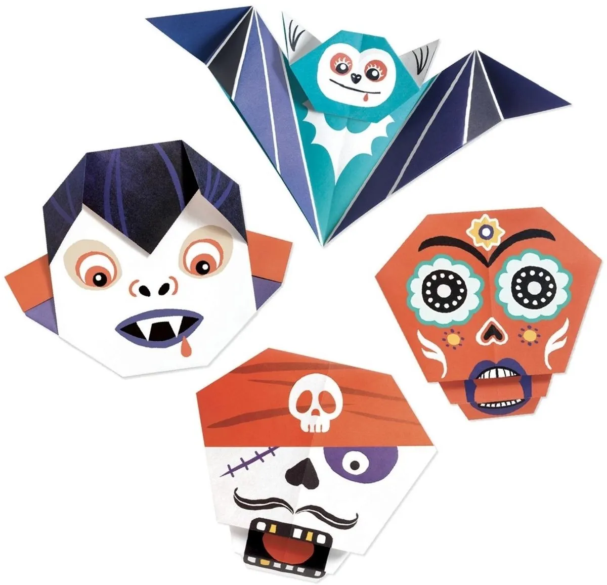 Djeco Origami Griezelen Knutselset - 24 Vouwblaadjes Multicolor