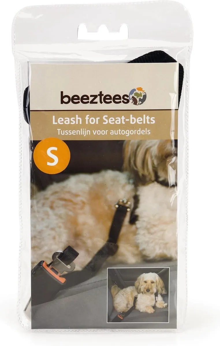 Beeztees Tussenlijn Hond Autogordel S - Zwart