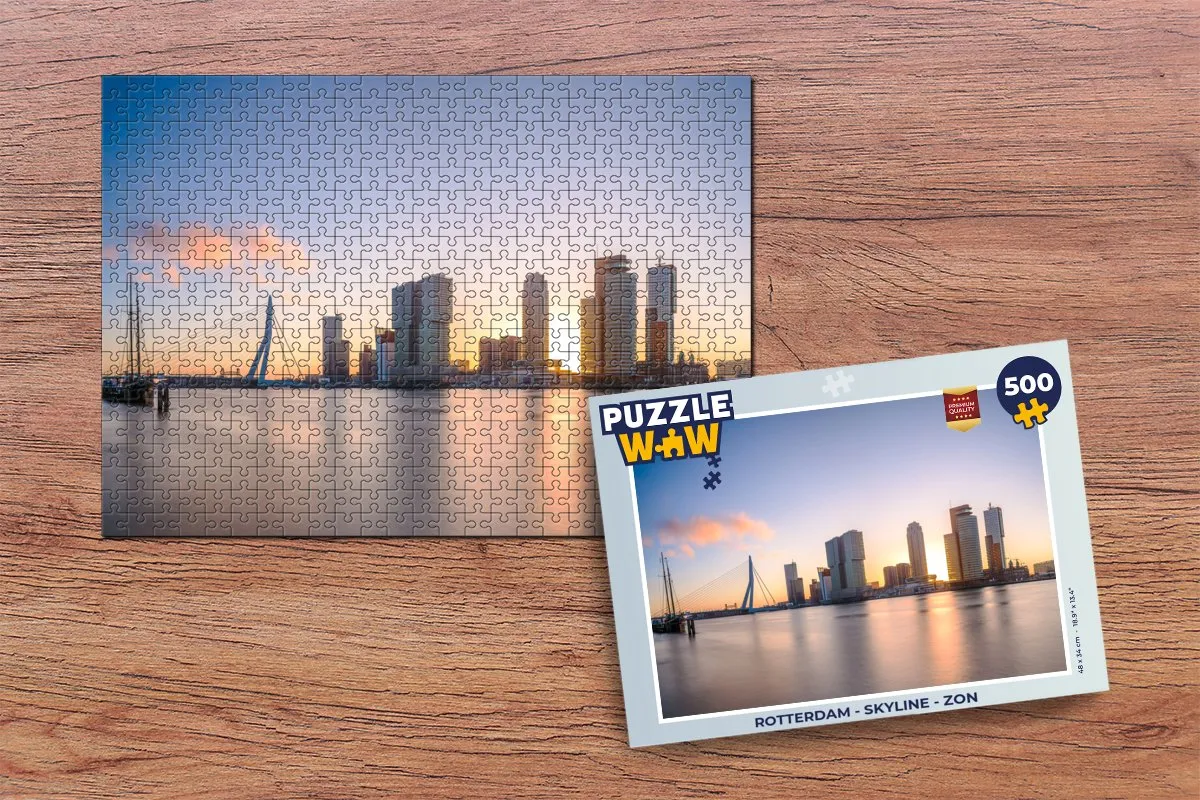 PuzzleWow Rotterdam Skyline Legpuzzel 500 Stuks - Multicolor
