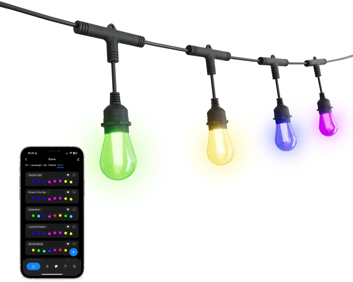 LEDVION RGBIC Prikkabel 10x LED 7M+3M
