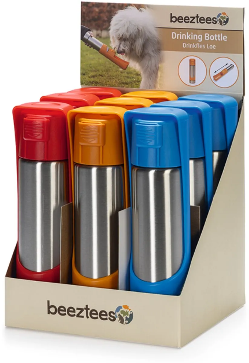 Beeztees Loe Drinkfles Hond Roestvrij Staal 532ml - Assorti