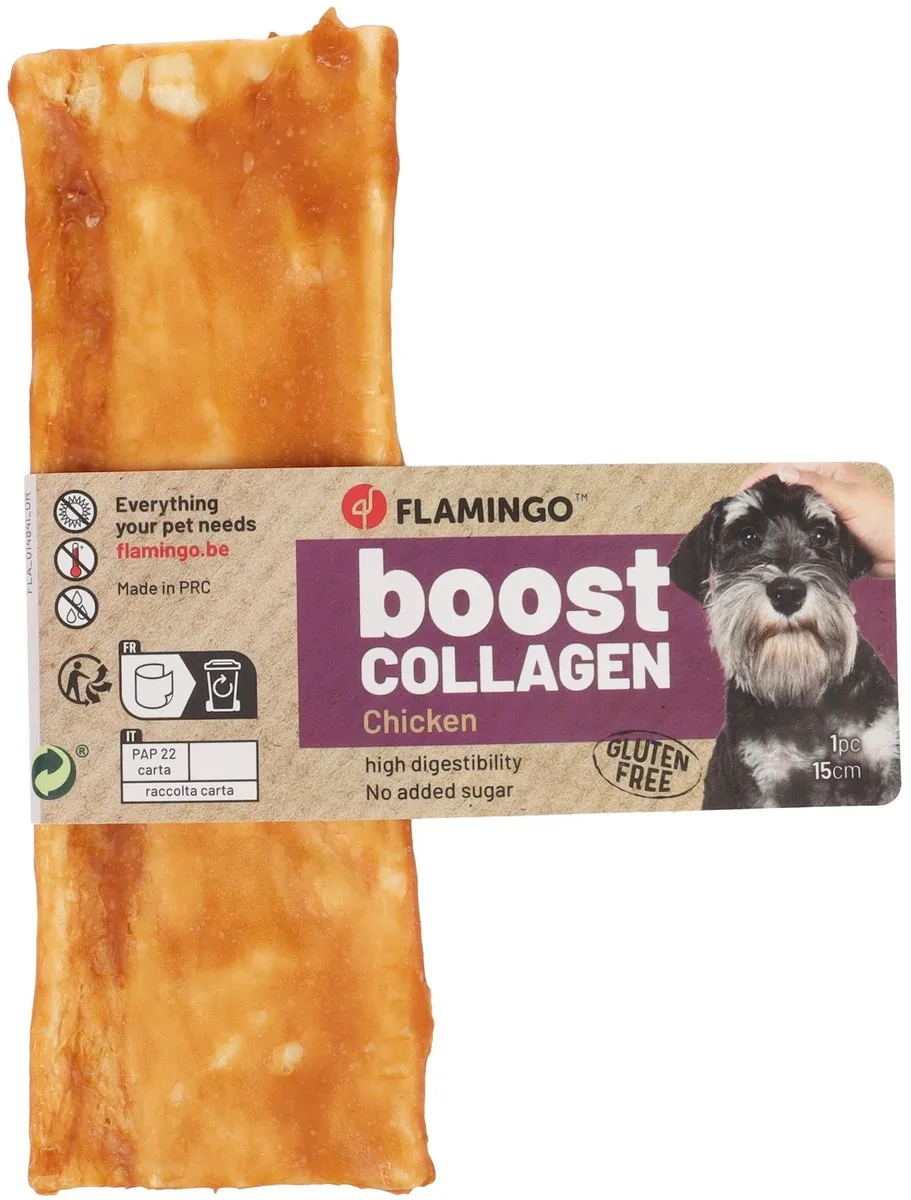 Flamingo Snack Boost Strips Kip & Collageen 30g