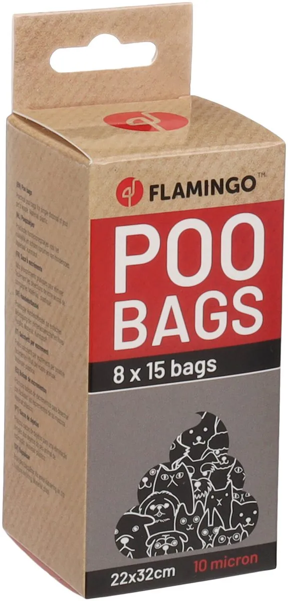 Flamingo Poepzakken Basic Heady - 8 Stuks - Zwart