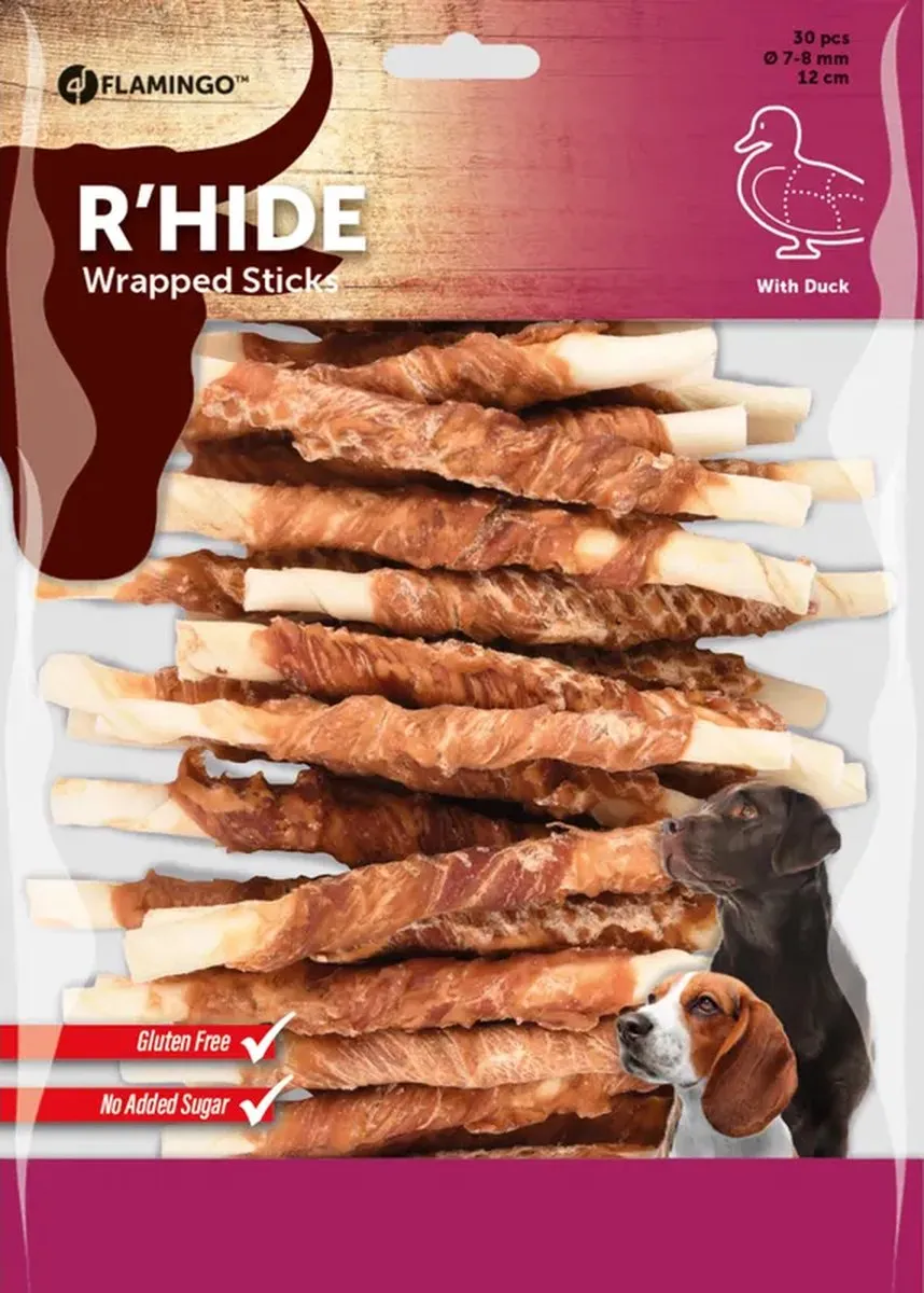 Flamingo R'hide Snack Honden Staaf Eend 7/8mm 30 Stuks